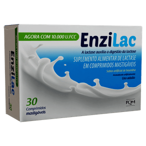 Enzilac Enzima Lactase 10000UI 30 Comprimidos Mastigaveis.png